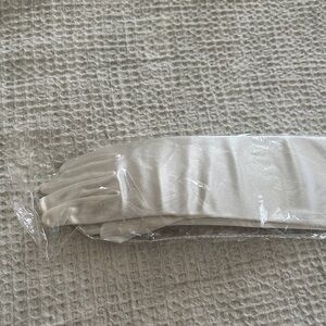 Elegant White Satin Gloves